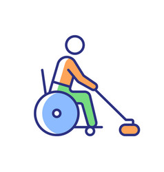 Wheelchair Curling Rgb Color Icon