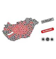 Coronavirus Mosaic Hungary Map With Textured