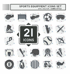 Icon Set Sports Equipment Related To Sports