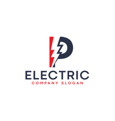 P Electric Letter Logo Design With Lighting