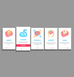 Dementia Brain Disease Onboarding Elements Icons