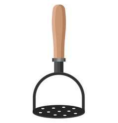 Metallic Potato Masher On A White Background