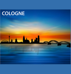 Silhouette Of Cologne City On The Sunset