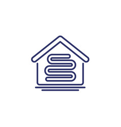 Underfloor Heating Line Icon With A House