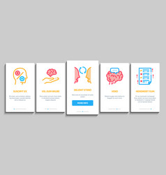 Dementia Brain Disease Onboarding Elements Icons