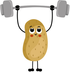 Funny Potato Mascot Make Gym