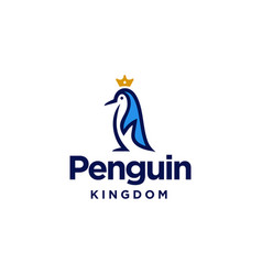 Penguin Emperor Logo Concept Blue Line