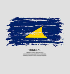 Tokelau Flag With Brush Stroke Effect