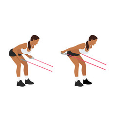 Woman Doing Resistance Band Tricep Kickbacks