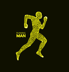 3d Running Man Design For Sport Business Science