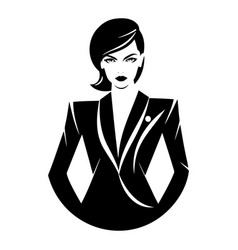 Black And White Drawing Business Woman