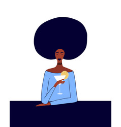 Black Woman With Cocktail In Hand