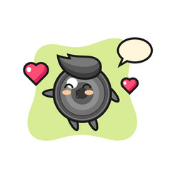 Camera Lens Character Cartoon With Kissing Gesture