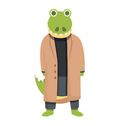 Secret Agent Alligator Icon Cartoon Cute