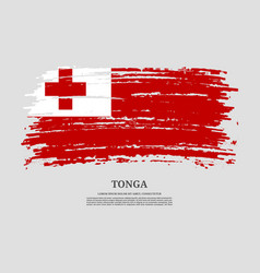 Tonga Flag With Brush Stroke Effect