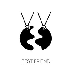 Best Friend Black Glyph Icon Strong Interpersonal