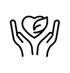 Hand Icon With Heart And Leaf Healthy Living