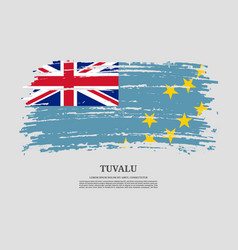 Tuvalu Flag With Brush Stroke Effect