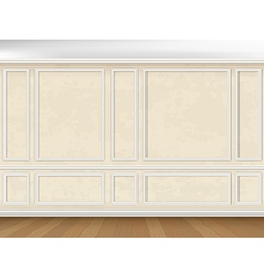 Classic interior with panel moldings and windows Vector Image