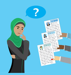 Arabic Businesswoman Makes A Choice Between Cv