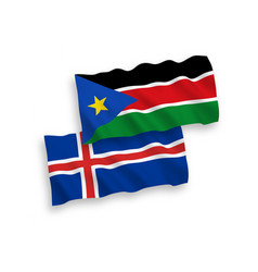 Flags Republic South Sudan And Iceland