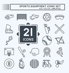 Icon Set Sports Equipment Related To Sports