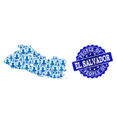 People Composition Of Mosaic Map Of El Salvador