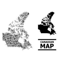 People Mosaic Map Canada And Solid Map