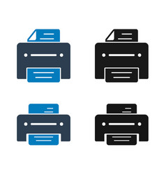 Printer Icon Set Flat Style Eps