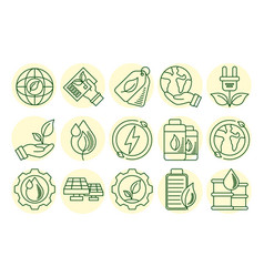 Bundle Fifteen Eco And Earth Line Style Icons