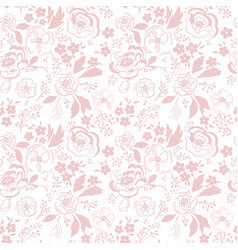 Seamless Pattern With Pink Flowers And Flower