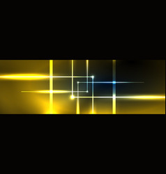 Shiny Neon Lights Dark Abstract Background With