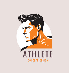 Athlete Sportsman Head Character Logo Concept