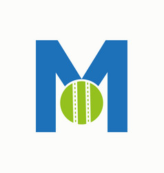 Cricket Logo On Letter M Concept Club