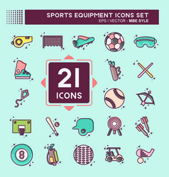 Icon Set Sports Equipment Related To Sports