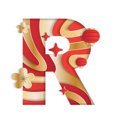 Letter R Alphabet Font Chinese New Year Concept