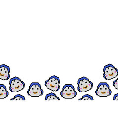 Penguin Pixel Art Background Design