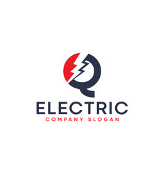 Q Electric Letter Logo Design With Lighting