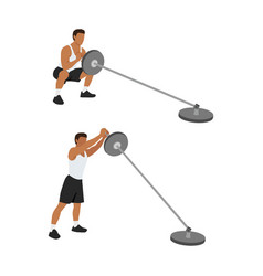 Man Doing Landmine T Bar Presses Exercise