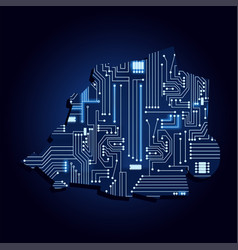 Map Of Holy See With Electronic Circuit