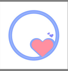 Purple Circle Valentine Heart Frame