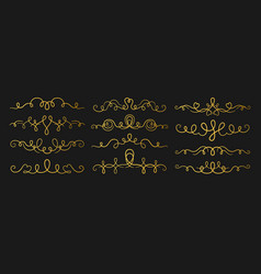 Swirl Divider Ornament Filigree Calligraphic Gold