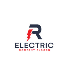 R Electric Letter Logo Design With Lighting