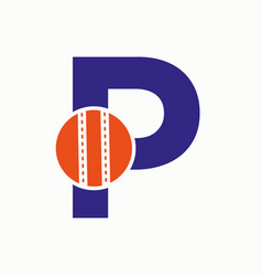 Cricket Logo On Letter P Concept Club