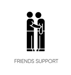 Friends Support Black Glyph Icon Friendly Help