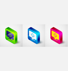 Isometric Target Financial Goal Concept Icon