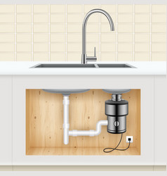 Kitchen Sink With Food Waste Disposer Connected