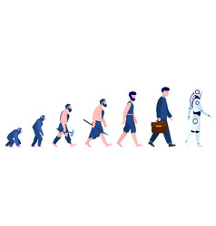 Cartoon Human Evolution Isolated Flat