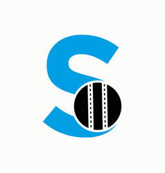 Cricket Logo On Letter S Concept Club