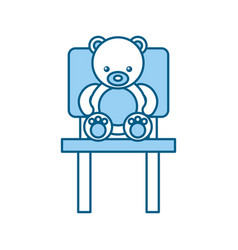 Cute Bear Teddy Sitting On Chair